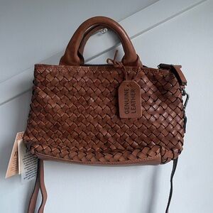 Woven Braided HANDMADE GENUINE LEATHER  BAG, VINTAGE LOOK BY ARTISANS IN INDIA